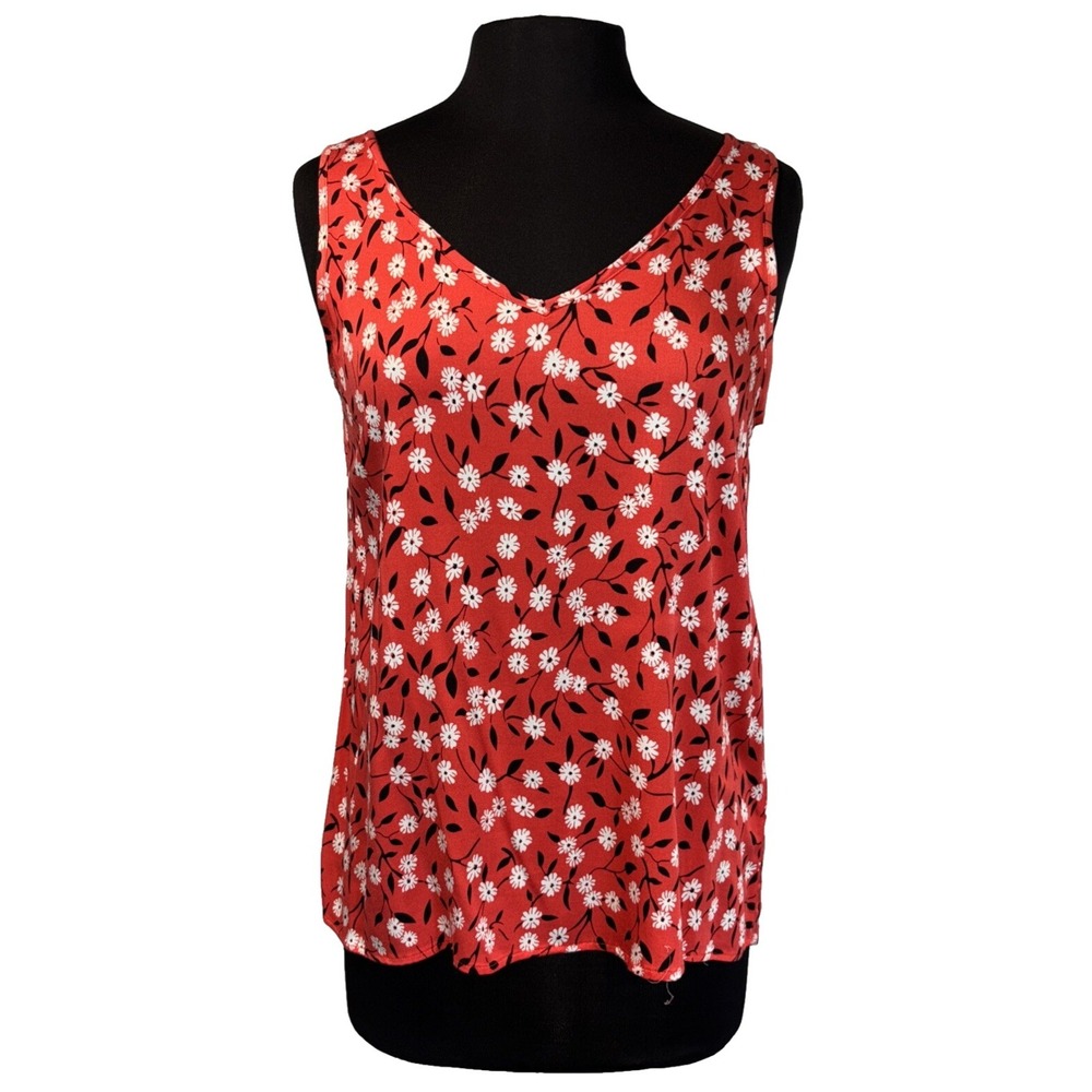 Tribal Jeans Floral Swing Tank Top Women's Size S Nectarine‎ Vacation Layer